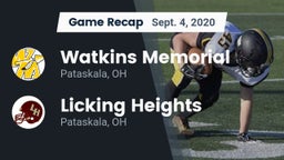Recap: Watkins Memorial  vs. Licking Heights  2020