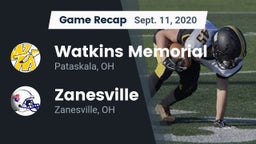 Recap: Watkins Memorial  vs. Zanesville  2020
