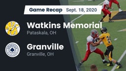 Recap: Watkins Memorial  vs. Granville  2020