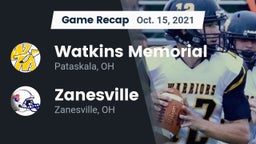 Recap: Watkins Memorial  vs. Zanesville  2021