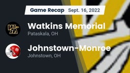 Recap: Watkins Memorial  vs. Johnstown-Monroe  2022
