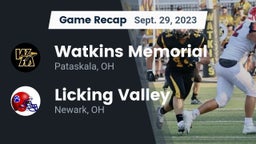 Recap: Watkins Memorial  vs. Licking Valley  2023