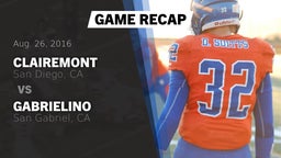 Recap: Clairemont  vs. Gabrielino  2016