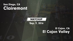 Matchup: Clairemont High vs. El Cajon Valley  2016