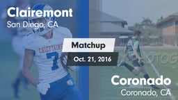 Matchup: Clairemont High vs. Coronado  2016