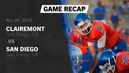 Recap: Clairemont  vs. San Diego  2016