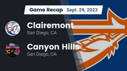 Recap: Clairemont  vs. Canyon Hills  2023