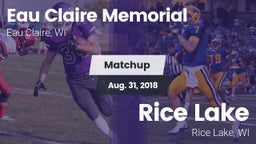 Matchup: Eau Claire Memorial vs. Rice Lake  2018