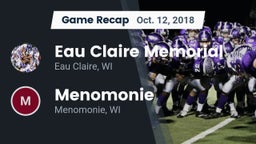 Recap: Eau Claire Memorial  vs. Menomonie  2018