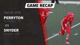 Recap: Perryton  vs. Snyder  2016