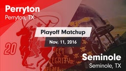 Matchup: Perryton  vs. Seminole  2016
