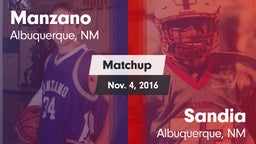 Matchup: Manzano  vs. Sandia  2016