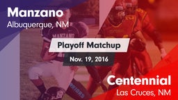 Matchup: Manzano  vs. Centennial  2016