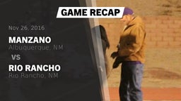 Recap: Manzano  vs. Rio Rancho  2016