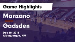 Manzano  vs Gadsden Game Highlights - Dec 10, 2016