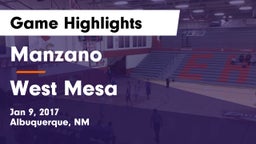 Manzano  vs West Mesa  Game Highlights - Jan 9, 2017