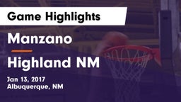 Manzano  vs Highland  NM Game Highlights - Jan 13, 2017