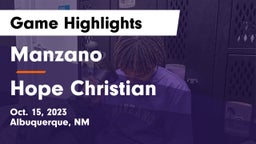 Manzano  vs Hope Christian  Game Highlights - Oct. 15, 2023