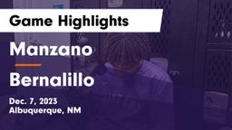 Manzano  vs Bernalillo  Game Highlights - Dec. 7, 2023