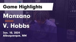 Manzano  vs V. Hobbs Game Highlights - Jan. 10, 2024