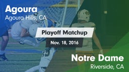 Matchup: Agoura  vs. Notre Dame  2016