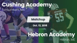 Matchup: Cushing Academy vs. Hebron Academy  2018