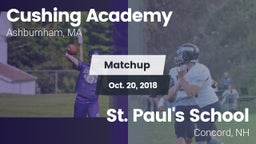 Matchup: Cushing Academy vs. St. Paul's School 2018