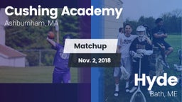 Matchup: Cushing Academy vs. Hyde  2018