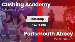 Matchup: Cushing Academy vs. Portsmouth Abbey  2018