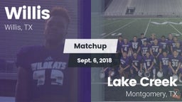 Matchup: Willis  vs. Lake Creek  2018