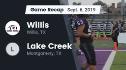 Recap: Willis  vs. Lake Creek  2019