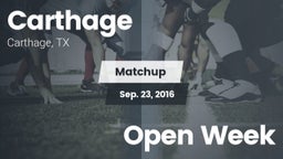 Matchup: Carthage  vs. Open Week 2016