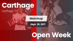 Matchup: Carthage  vs. Open Week 2017