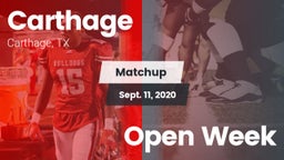 Matchup: Carthage  vs. Open Week 2020