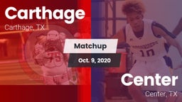 Matchup: Carthage  vs. Center  2020