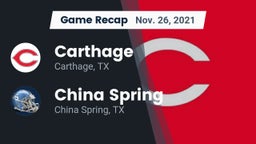 Recap: Carthage  vs. China Spring  2021