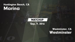 Matchup: Marina  vs. Westminster  2016