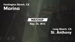Matchup: Marina  vs. St. Anthony  2016