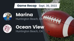 Recap: Marina  vs. Ocean View  2022