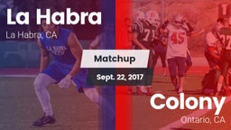 Matchup: La Habra  vs. Colony  2017