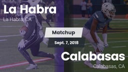 Matchup: La Habra  vs. Calabasas  2018