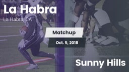 Matchup: La Habra  vs. Sunny Hills 2018