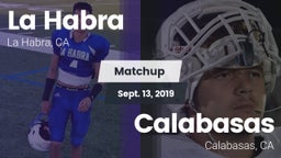 Matchup: La Habra  vs. Calabasas  2019