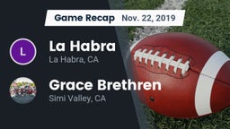 Recap: La Habra  vs. Grace Brethren  2019