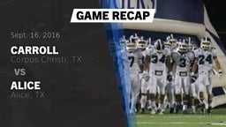 Recap: Carroll  vs. Alice  2016