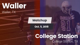 Matchup: Waller  vs. College Station  2018