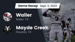 Recap: Waller  vs. Mayde Creek  2023
