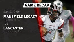 Recap: Mansfield Legacy  vs. Lancaster  2016