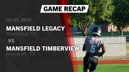 Recap: Mansfield Legacy  vs. Mansfield Timberview  2016