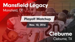 Matchup: Mansfield Legacy vs. Cleburne  2016